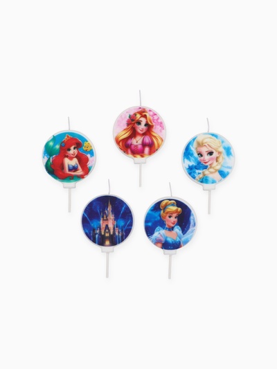 Свечи в торт, набор 5 шт., Принцессы Дисней