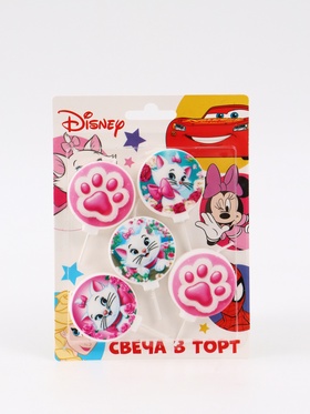 Свечи в торт, набор 5 шт., кошечка Мари, Коты-аристократы
