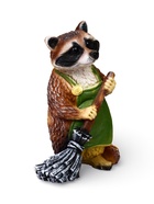 Садовая фигура из полистоуна «Енот с метлой», 26×24×38 см  (артикул 10976274)  большой выбор товаров оптом и в розницу по низким ценам с доставкой