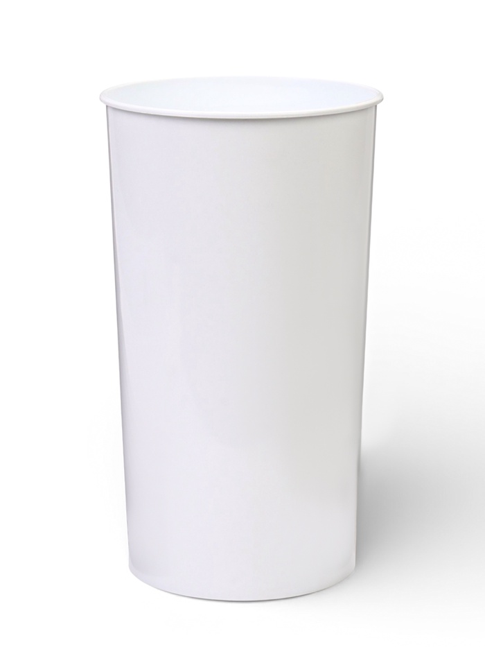 Ваза для цветов, 3.8 л, d=14 см, h=25.5 см, пластиковая, белая - Фото 1