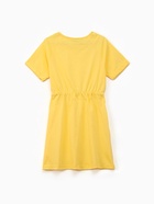 Платье для девочки KAFTAN однотонное с коротким рукавом, жёлтое, рост 116-122 см  (артикул 10952519)  большой выбор товаров оптом и в розницу по низким ценам с доставкой