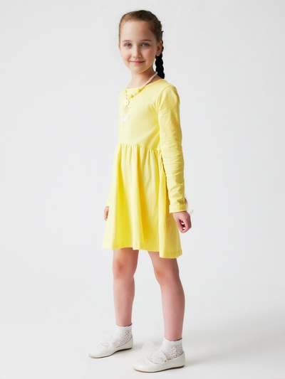 Платье для девочки KAFTAN «Балерина» с длинным рукавом, жёлтое, рост 92-98 см