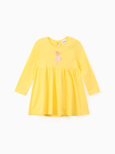 Платье для девочки KAFTAN «Балерина» с длинным рукавом, жёлтое, рост 92-98 см