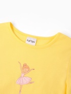 Платье для девочки KAFTAN «Балерина» с длинным рукавом, жёлтое, рост 122-128 см  (артикул 10952527)  большой выбор товаров оптом и в розницу по низким ценам с доставкой