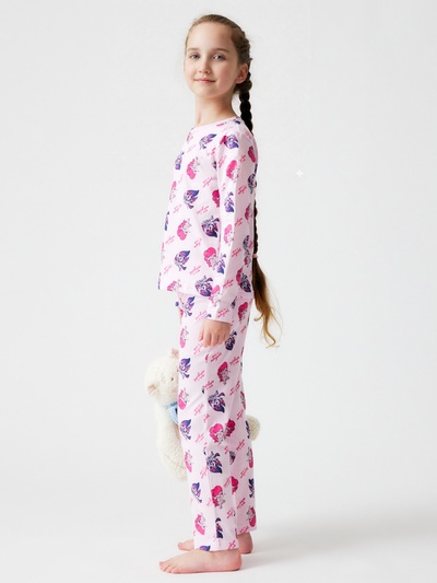Пижама для девочки (лонгслив, брюки) KAFTAN «Пони», розовая, рост 98-104 см