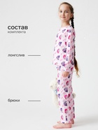 Пижама для девочки: лонгслив, брюки, KAFTAN «Пони», розовая, рост 86-92 см - Фото 2
