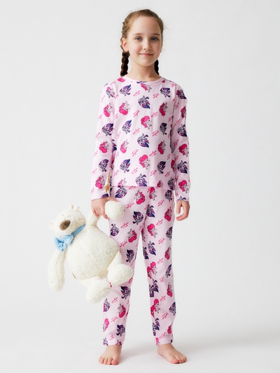 Пижама для девочки (лонгслив, брюки) KAFTAN «Пони», розовая, рост 110-116 см