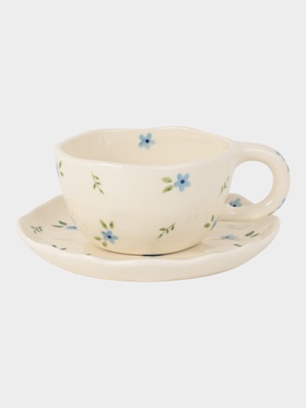 Чайная пара «Уютный дом. Фиалки», 2 предмета: блюдце 15×2 см, чашка 255 мл, керамика  (артикул 10937619)  большой выбор товаров оптом и в розницу по низким ценам с доставкой