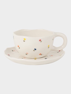 Чайная пара «Уютный дом. Тюльпаны», 2 предмета: блюдце 15×2 см, чашка 270 мл, керамика  (артикул 10937621)  большой выбор товаров оптом и в розницу по низким ценам с доставкой