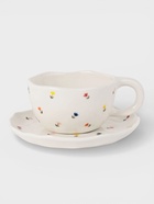 Чайная пара «Уютный дом. Тюльпаны», 2 предмета: блюдце 15×2 см, чашка 270 мл, керамика, белая 10937621