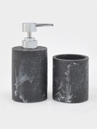 Набор для ванной «Мрамор», 3 предмета, дозатор для мыла, стакан, мыльница, чёрный - Фото 3