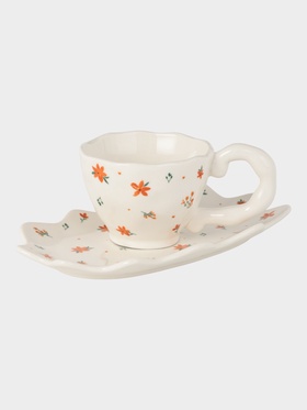 Чайная пара «Райское наслаждение», 2 предмета: блюдце 21×12×1.5 см, чашка 190 мл, керамика, оранжевая  (артикул 10939304)  большой выбор товаров оптом и в розницу по низким ценам с доставкой