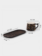 Чайная пара «Мрамор», 2 предмета: чашка 250 мл, блюдце 13.5×11×1 см, керамика, чёрная - фото 809493186