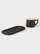 Чайная пара «Мрамор», 2 предмета: чашка 250 мл, блюдце 13.5×11×1 см, керамика, чёрная - фото 809493188