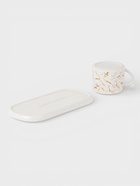 Чайная пара «Мрамор», 2 предмета: чашка 250 мл, блюдце 13.5×11×1 см, керамика, белая - фото 809493195