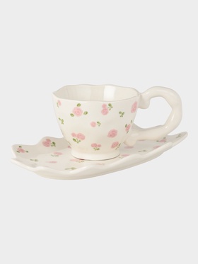 Чайная пара «Райское наслаждение», 2 предмета: блюдце 21×12×1.5 см, чашка 190 мл, керамика, розовая  (артикул 10939619)  большой выбор товаров оптом и в розницу по низким ценам с доставкой