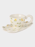 Чайная пара «Райское наслаждение», 2 предмета: блюдце 21×12×1.5 см, чашка 190 мл, керамика, жёлтая  (артикул 10939621)  большой выбор товаров оптом и в розницу по низким ценам с доставкой