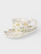 Чайная пара «Райское наслаждение», 2 предмета: блюдце 21×12×1.5 см, чашка 190 мл, керамика, белая, жёлтая  (артикул 10939621)  большой выбор товаров оптом и в розницу по низким ценам с доставкой