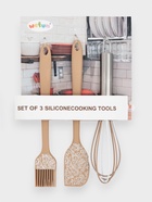 Набор кухонных принадлежностей KONFINETTA «Белая роспись», 3 предмета: лопатка, кисточка, венчик, силикон, бежевый - Фото 4