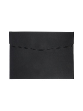 Папка-конверт на кнопке, формат А4, кожзам, черная