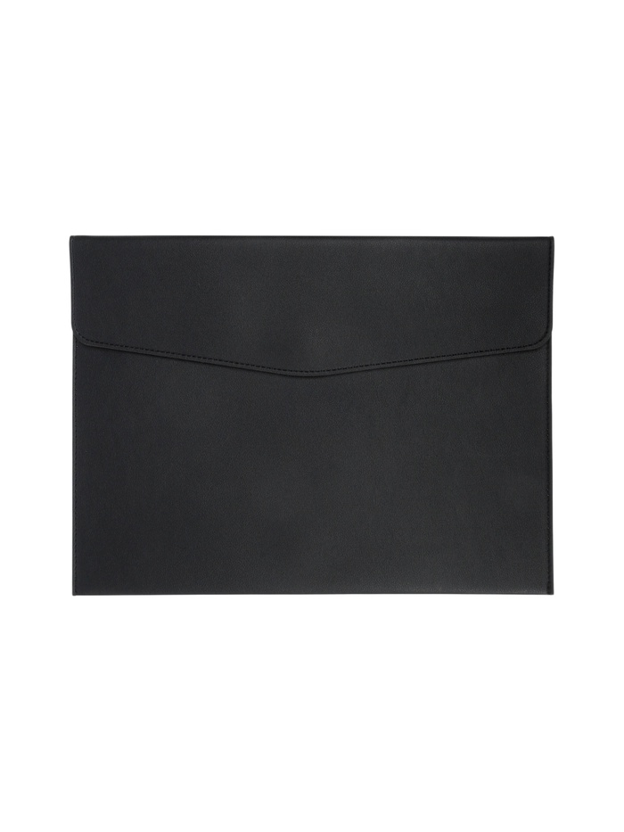 Папка-конверт на кнопке, формат А4, кожзам, чёрная - Фото 1