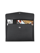 Папка-конверт на кнопке, формат А4, кожзам, черная - фото 68980385