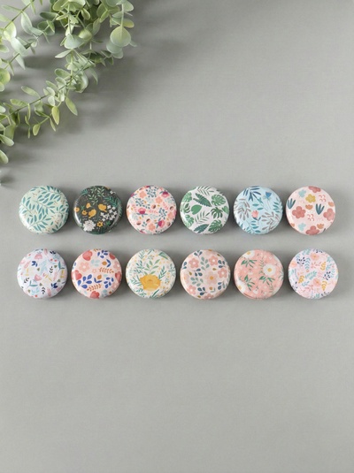 Набор шкатулок для украшений «Цветы и листья», 12 шт., мини, металл, круглая, 6.8×6.8×1.7 см