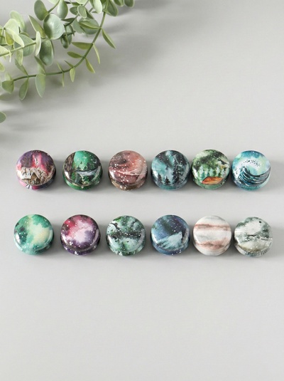 Набор шкатулок для украшений «Стихии», 12 шт., мини, металл, круглая, 4×4×2 см