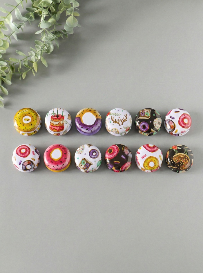 Набор шкатулок для украшений «Пончики», 12 шт., мини, металл, круглая, 4×4×2 см - Фото 1