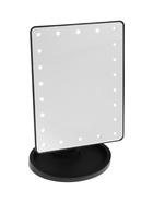 Зеркало KZ-06, подсветка, 26.5×16×12 см, 4хАА, 22 диода, сенсорная кнопка, черное - фото 68980393