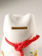 Копилка для денег «Кот Манэки-нэко с веером», керамика, 7.8×7.5×12.5 см - Фото 5