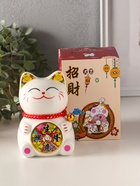 Копилка для денег «Кот Манэки-нэко с счастливый барабан», керамика, 7.8×7.5×12.5 см - Фото 7