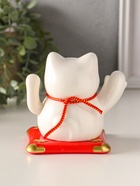 Маятник настольный антистресс от солнечной батареи «Манэки-нэко счастливый барабан», керамика, 10×11×10.8 см - фото 809493347