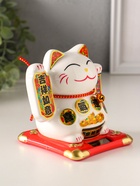 Маятник настольный антистресс от солнечной батареи «Манэки-нэко с золотыми слитками», керамика, 10×11×10.8 см - Фото 2