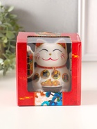 Маятник настольный антистресс от солнечной батареи «Манэки-нэко с золотыми слитками», керамика, 10×11×10.8 см - Фото 6