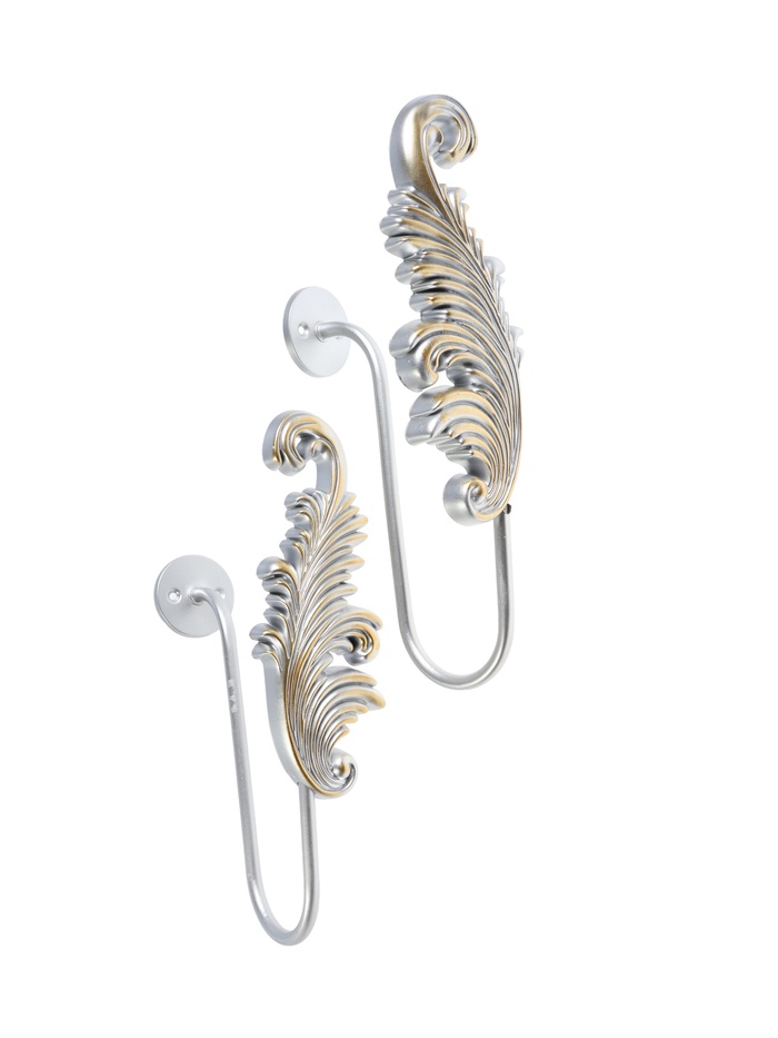 УЦЕНКА Крючок для штор CAPPIO KS042, цвет серебро с золотом, набор 2 шт. - Фото 1