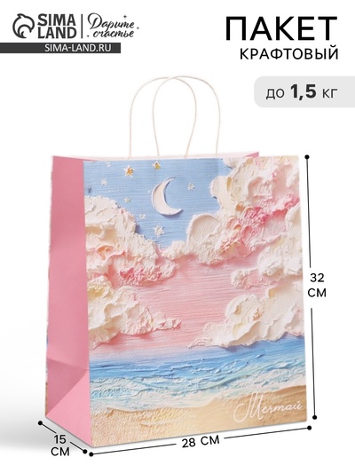 Пакет подарочный «Мечтай», 28×32×15 см