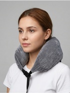 Подушка для путешествий, 65×15 см, с застежкой, серая - Фото 8