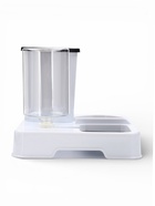 Комплекс автокормушка и автопоилка, 800 мл, с металлической миской, белый 10952476