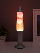 УЦЕНКА Светильник настольный металл, стекло, воск «Лава» Е14 25-35W серебро 34×8.5×8.5 см - Фото 3