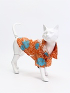 Рубашка для собак "Тропики", M (ДС 26, ОГ 34, ОШ 25 см), оранжевая - фото 69175000