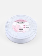 УЦЕНКА Лента репсовая 25мм*25±1ярд(23м±1м) серебряные нити №01 белый АУ 10989686