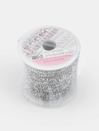 УЦЕНКА Тесьма термоклеевая со стразами и бусинами 10 мм*5±0.5ярд пластик серебряный АУ - Фото 2