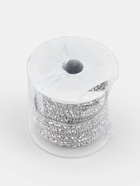 УЦЕНКА Тесьма термоклеевая со стразами и бусинами 10 мм*5±0.5ярд пластик серебряный АУ - Фото 3
