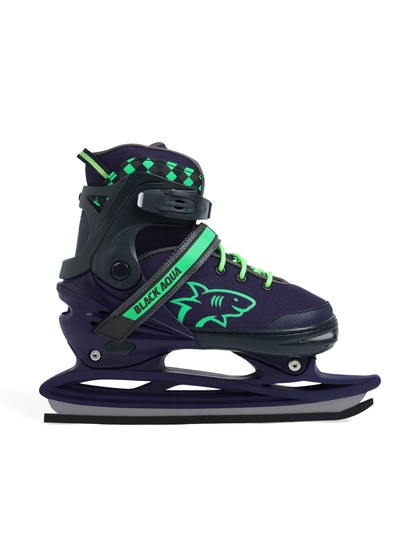 УЦЕНКА Коньки раздвижные BlackAqua, р. 39-42, для фитнеса, синие, зелёные