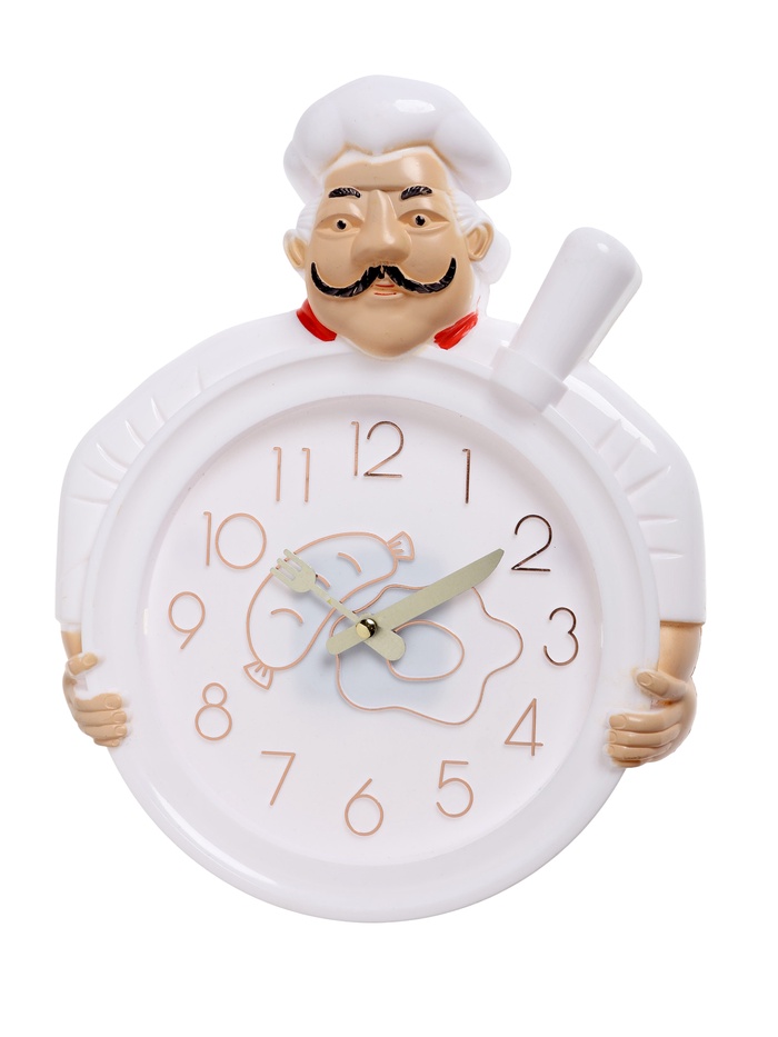 УЦЕНКА Часы настенные интерьерные, для кухни «Шеф», плавный ход, 29.5×23 см, d=16.5 см - Фото 1