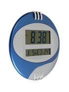 УЦЕНКА Часы электронные настенные, настольные, с будильником, 26×26 см, 2 АА, синие 10989862