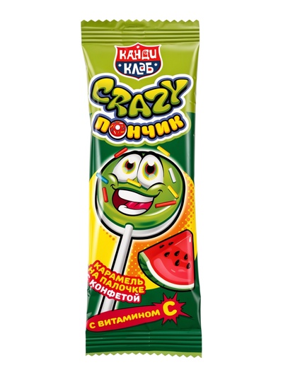 Карамель на палочке «Crazy Пончик», с конфетой, ассорти, 10 г
