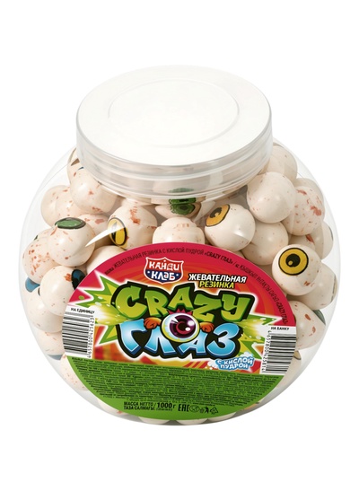 Жевательная резинка «Crazy Глаз», с кислой пудрой, 8 г