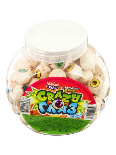 Жевательная резинка «Crazy Глаз», с кислой пудрой, 8 г